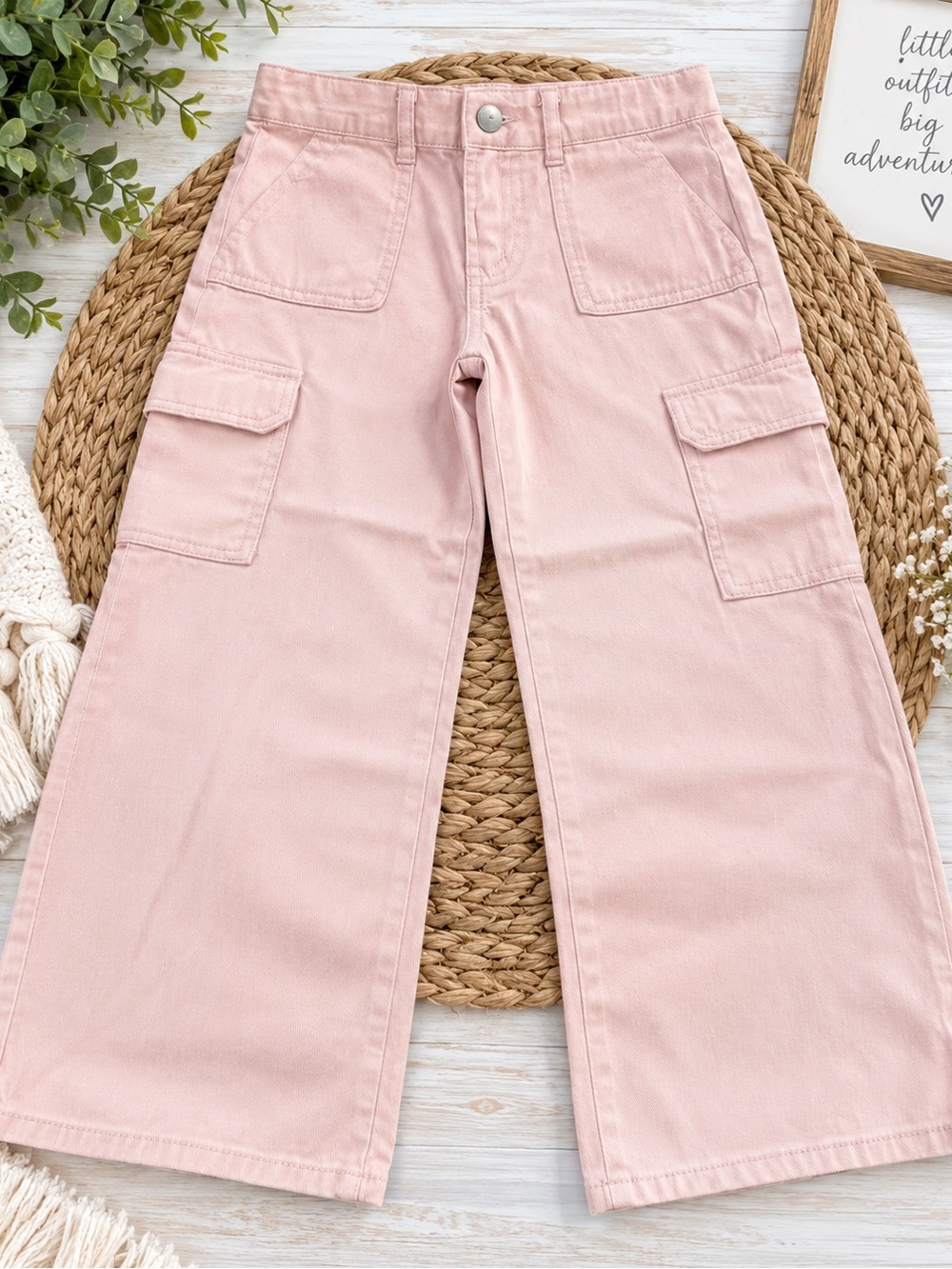 OshKosh B'gosh Pink Wide-Leg Cargo Joggers